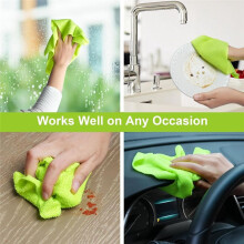 Microfiber Cleaning Cloth Roll,Reusable Tear Away Microfiber Towels,Washable Ultra Absorbent Rags 2 Roll Green