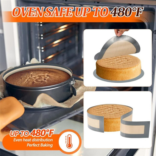 2sets Silicone Baking Mat for 9Inch Nonstick Springform Pan Protector, Prevent Cake From Sticking to Side and Bottom 2