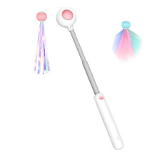 Interactive Engaging Cat Wand with Fluffy Feather and Colorful Ribbon - 2-in-1 Cat Toy for Kittens and Indoor Cats