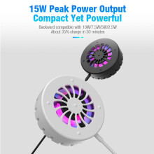 Mobile Phone Magnetic Wireless Charger Cooling Fan Cooler Radiator for Smartphones Wireless Charger Fan Black