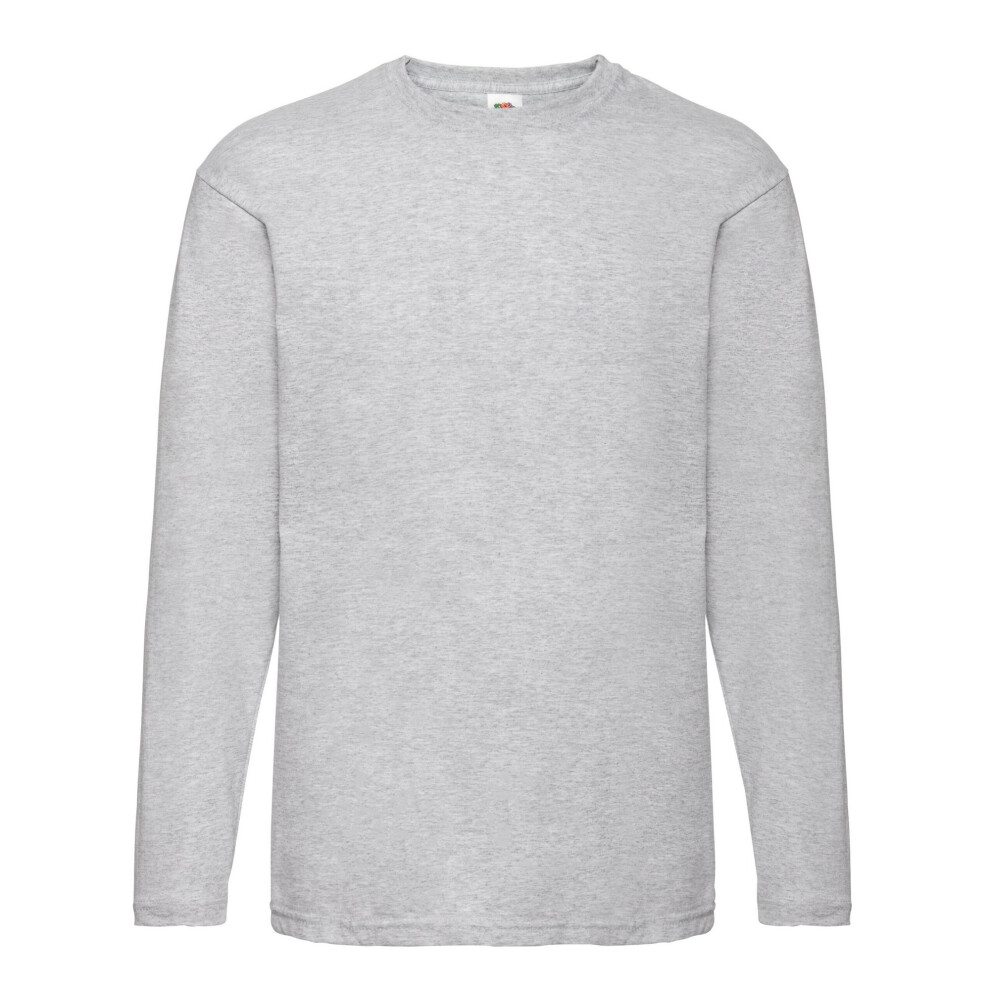 Fruit Of The Loom (S, Heather Grey) Mens Valueweight Heather Long-Sleeved T-Shirt