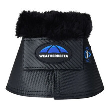(13cm x 46.5cm, Black) Weatherbeeta Tough Tec Fleece Trim Detail Horse Bell Boots