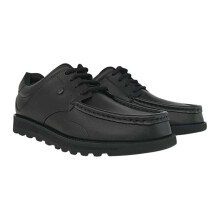 (3 UK, Black) Pretty Green Childrens/Kids Harrow Classic Leather Flat School Shoes