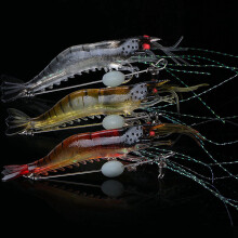 Luminous Shrimp Fishing Lure Mixed Color Spinner Crank-Bait Fishing Lure with Hook Fishing Tackle 9cm 0.013Lb(6Pcs)
