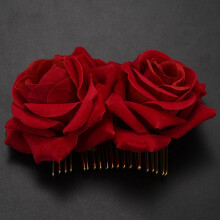 2X Rose Flower Hair Clip Slide Flamenco Dancer Pin Flower Brooch Lady Hair Styling Clip Hair Accessories