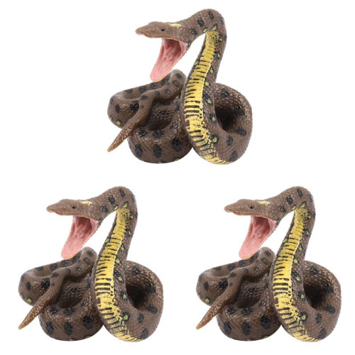 3X Modelo de Serpiente de Juguete para Niños SimulacióN Reptil Python Gigante Python  Modelo de Serpiente de Animal Salvaje 1