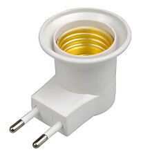 E27 Lamp Socket Adapter with Plastic Standard Screw-in Socket Outlet Converter Bulbs for Home 1Pcs EU Plug