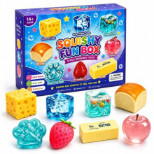 (Set B) Mystical Soft Cartoon Toy Storage Box 8pcs With Buns Butter Cubes Ice Cubes Cheese Highland Cat Paws Cattle
