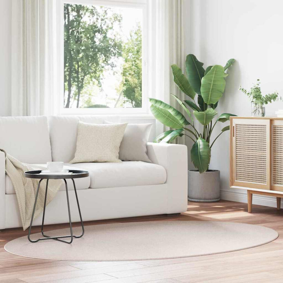 Vidaxl Area Rugs Oval Huarte Sand 120 X 170 Cm 100% Polyester