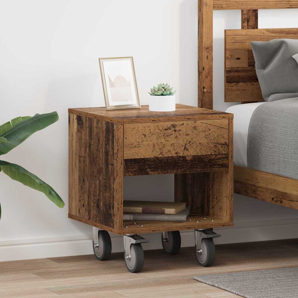 Vidaxl Bedside Table 2 Pcs Old Wood 40.5 X 40 X 48 Cm Engineered Wood