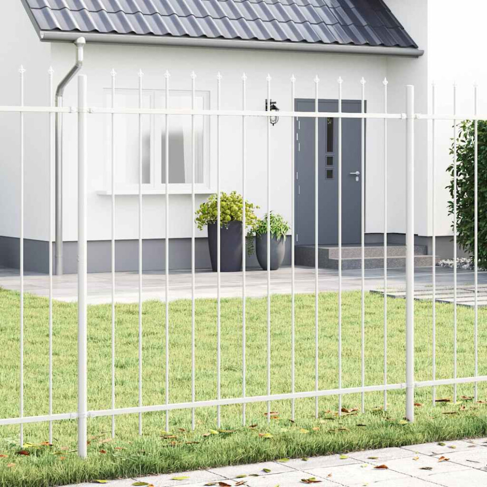 Vidaxl Garden Fence 2 Pcs White 3.4 X 1.5 M Powder-Coated Steel
