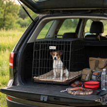 PawHut 30"(76 cm) Car Dog Crate, Small Dog Cage for Car Boots
