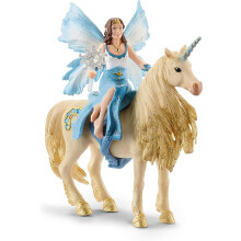 Schleich Bayala - 4Pc Eyela Riding On Golden Unicorn - Kids Ages 5+ | 42508 | Unicorn Figurine, Fantasy Toy for Girls 5+, Magical Collectible