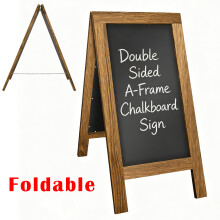 A-Board Chalkboard Pavement Sign, Display Chalk Board Easel, Double Sided Magnetic Outdoor Sidewalk Advertising Board, Bar Retail Bussiness Wedding