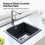 HOROW Black Granite Composite Kitchen Sink Single Bowl 45x40cm with Waste Kit 3