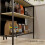 Set van bartafel en 2 barkrukken, stalen frame, zwart eikenhout 7