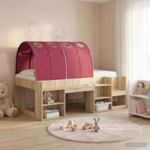 vidaXL Bed Tunnel 2 pcs Red 211 x 67.5 x 2 cm Polyester