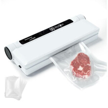 Food Vacuum Sealer Machine, 75 KPA Strong Suction, Dry/Wet Modes, 20 Vacuum Seal Bags for Food, for Kitchen Use EU Plug