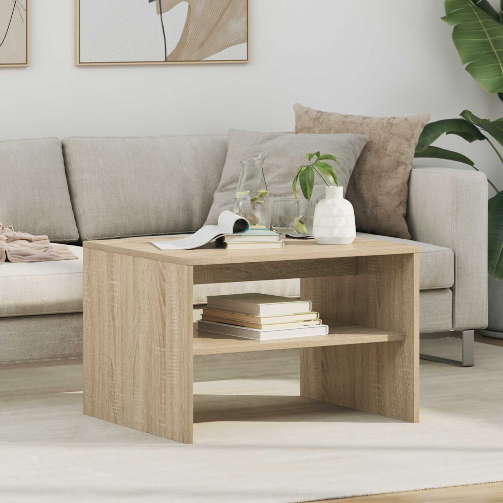 Vidaxl Coffee Table Sonoma Oak 60 X 50 X 40 Cm Engineered Wood