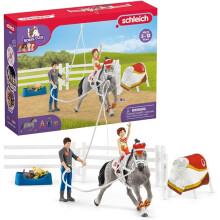 Schleich Horse Club - 18Pc Horse Club Mia'S Vaulting Set - Kids 5+ | 42443 | Horse Figurine, Equestrian Toy for Girls 5+