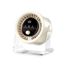 (Red) Desk Fan Rechargeable Quiet Powerful Personal Blower With LED Display Portable Fan