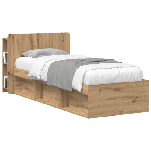 VidaXL vidaXL Headboard Cabinet with Storage Artisan Oak Engineered Wood 1