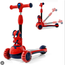 Kids 3 Wheel Scooter Adjustable LED Flash Wheels Ages 3-10 Lean Steer