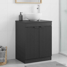 vidaXL Bathroom Cabinet Black 54 x 41 x 70 cm Engineered Wood