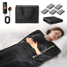 Infrared Sauna Blanket Portable Home Sauna Wrap, 86-158°F Heat Therapy Blanket with Remote Control & Timer for Relaxation, Recovery, 180×80cm