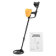 Metal Detector Waterproof 7.5" Search Coil with LCD Display, All Metal & Discrimination Mode, Pinpoint Detection, Adjustable Stem for Treasure Hunting
