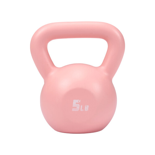 Living And Home Pink 5lbs Strength Training Kettlebell with Non-Slip Handle 2