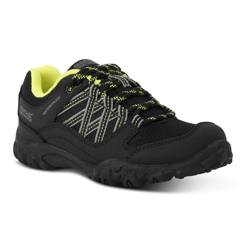 Regatta (9 Uk Child, Black/Lime Punch) Childrens/Kids Edgepoint Waterproof Walking Shoes