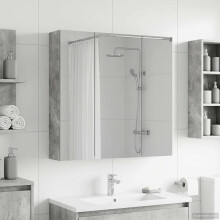 vidaXL Badezimmerspiegelschrank Betongrau 70 x 14,5 x 70 cm
