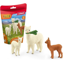 Schleich Farm World 4-Piece Alpaca Playset with Mother and Baby Alpacas -Educational and Durable Farm Animal Playset Figurines, Gift for Kids Ages 3+