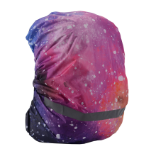 Wasserdichter Rucksack-Regenschutz mit reflektierendem Streifen S Rosa Sternenhimmel
