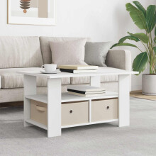 vidaXL Coffee Table with Drawer White 77 x 55 x 42 cm Engineered Wood