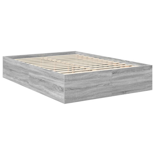 VidaXL vidaXL Bed Frame Grey Sonoma 150 x 200 cm Engineered Wood 2