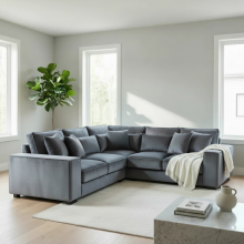 (5 Seater Corner, Steel Velvet) SLOANE SOFA SET 3+2 PLUSH VELVET SUITE SETTEE COUCH 1,2,3 SEATER CORNER LOVESEAT LONGUE