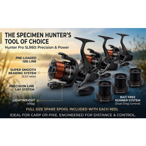 Triple Hunter Pro SLR60 Bait Free Runner Reel Set 2