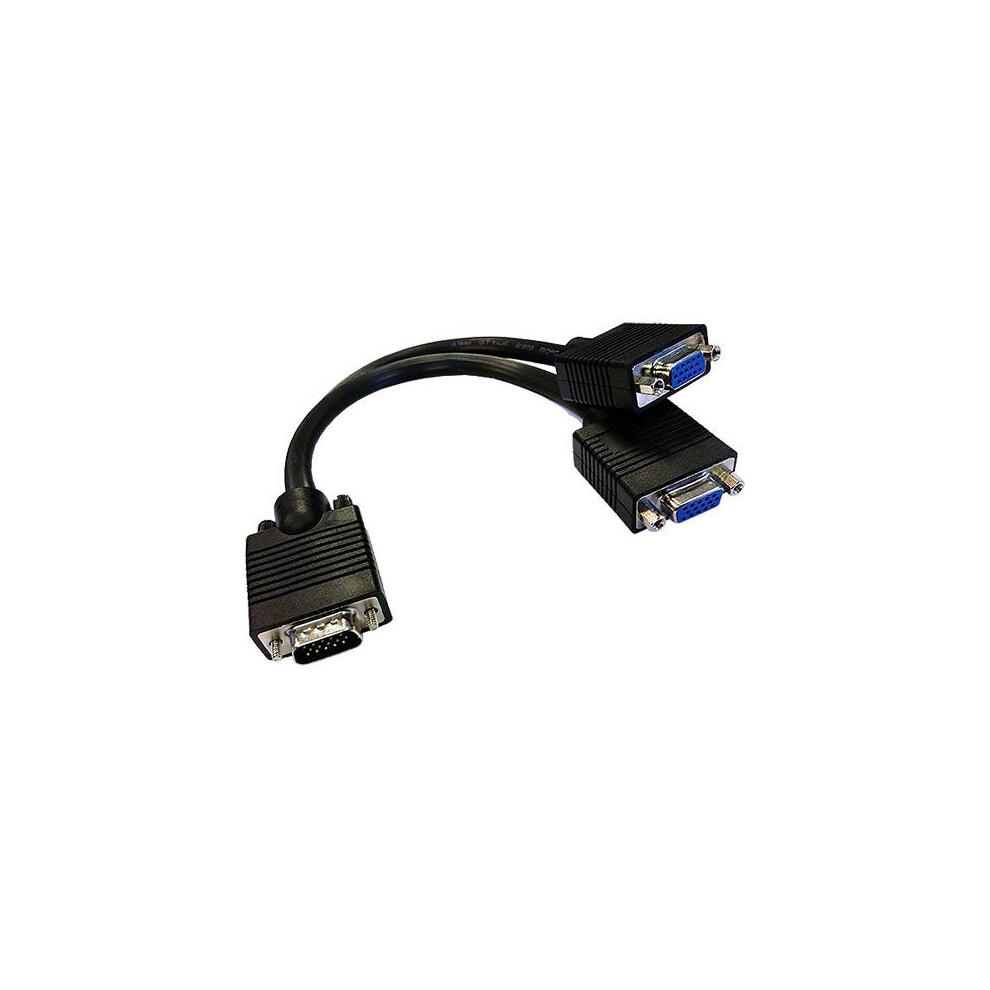 Cablenet 20Cm Svga Male - 2 X Svga Female Cable Splitter Black 5056750301824