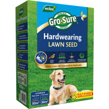 Gro-Sure Hard Wearing Lawn Seed 30m² Box Durable Grass Seed