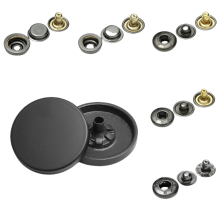 Schwarze Metallknöpfe zum Annähen, 18er-Pack M