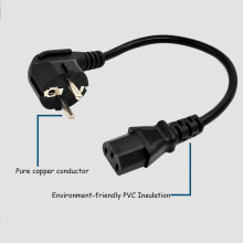 EU Power Cable Euro Type F Schuko Plug IEC C13 Power Supply Cable for PC Computer Monitor Printer TV(0.,EU Plug)
