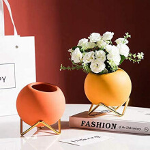 Kleine Blumen Vase Set Von 3, Moderne Keramik Vase für Wohnen Zimmer Dekor Gelb Blau Orange Runde Vase für Kunst Blumen