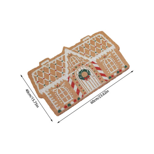 Gingerbread Door Mat Christmas Welcome Rug 1