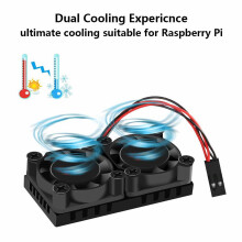 für Raspberry Pi 4 Modell B DoppellüFter mit KüHlköRper Double Cooling LüFter KüHler für Raspberry Pi 4B/3B+