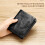 Men's Genuine Leather RFID Blocking Short Wallet, Slim Trifold Wallet Black 6