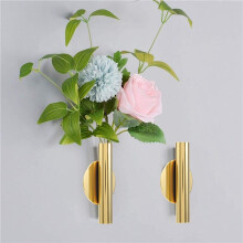 4 StüCke Wand Montierte Blumen RöHre Wand Metallvase Dekoration StäNder Trocken Vase StäNder für Anzeigen Von Blumen Dekoration,Gold