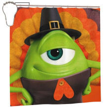 Cortina de ducha impermeable de poliéster con diseño de Monsters Inc., decoración para baño, kit de cortina de ducha con ganchos, 72 x 72