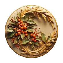 Adornos navideños de madera Taomzat de 3,1", con bayas y hojas talladas, colgantes de decoración navideña para las fiestas - Compatible con Taomzat